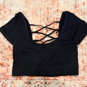 Aerie Black Crisscross Back Women's Top